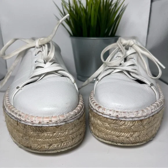 Rag & Bone Kent Platform Leather & Jute Espadrille Sneakers White 38 Classic‎ - Picture 3 of 12
